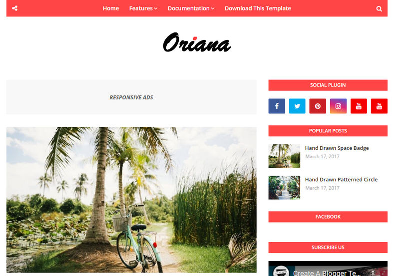 Oriana Blogger Template